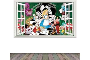 CHICBANNERS Alice Adventures in Wonderland 3D V101 Magic Window Wall Sticker Self Adhesive Poster Wall Art Size 1000mm Wide x 600mm deep (Large)