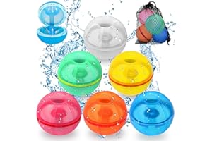 PIPIHOME Globos de Agua Reutilizables, 6 Piezas Silicona Juegos Agua para Niños, Juguetes Piscina llenado Rapido Juegos de Agua Para Niños y Adultos, Juguetes de Playa para Piscina para Fiesta de Verano