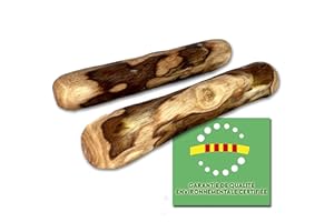 EL FUTBOLIN Bois d'Olivier Naturel pour Chiots et Chiens | Lot de 2 (Taille XS) 13 CM | Bain d'Huile d'olive | Jouet à Mâcher Naturel en Bois d'Olivier pour Chiens | Hygiène Dentaire| Bâton Anti-Stress
