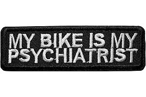 PATCH CAMELEON-SHOP Écusson Ma Moto Est Mon Psychiatre Patch Motard Biker Thermocollant 3,1x10cm CameleonShop