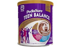 ‎PEDIASURE Pediasure Teenbalance Schockolade 400g| leckerer Nahrungsergänzungsshake für Teens 11-16 Jahren| mit 27 Vitaminen & Mineralien, Protein| unterstützt Wachstum, Entwicklung, Immunität