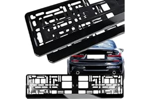 Retoo Lot de 2 supports de plaque d'immatriculation avec bande à boutons-pression, support de plaque d'immatriculation, support de plaque d'immatriculation, support de plaque d'immatriculation de