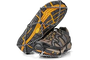 ‎YAKTRAX YAKTRAX Walk Ice & Snow Grips für Wanderschuhe, elastisches Gummiband & 1,2mm Stahlspulen, bietet Traktion bei EIS und Schnee, schwarz