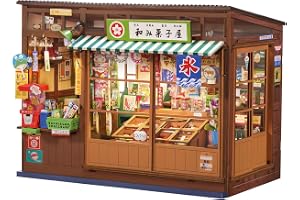 Rolife Book Nook Kit, Nostalgic Corner Shop 3D-pussel med skjutdörr | 11 timmar japanskt gör-det-själv miniatyrhus med LED, 225 stycken, showa-stil dekoration för vuxna, samlargåva
