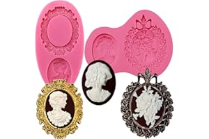 ‎FUNSHOWCASE Antike Kamee Silikonform Relief Epoxidharz Formen Bilderrahmen Beton Zement Lehm Ton Bildnis 2st