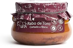 OBRADOR LOS CARACOLES Rabo de Toro Estofado en Salsa de Vino Tinto 640g – Receta Casera Artesana | Cortado a Mano | Conserva Gourmet Española | Aperitivo o Regalo Gastronómico Original
