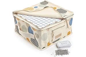 KnitIQ Crochet Blocking Board - Extra Thick Blocking Mats for Knitting with 150 T-Pins and Storage Bag - Knit Blockers with Grids, Crochet Blocking Squares for Needlework - 2 cm Thick, Artisan Design