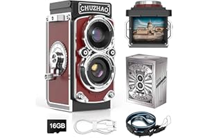 BEEDOVE CHUZHAO - Fotocamera digitale retrò 1080P, FHD Video 12 MP, autofocus, retro con scheda 16 G, doppio filtro fotografico, USB, compatta, vintage, fotocamera digitale per principianti, adolescenti