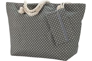 Ropo22 Bolsa Playa. Bolsas De Playa Con Forro Antiarena De Lona. Bolso Playa Mujer Con Cremallera y Neceser Exterior. Bolsa De Playa y Piscina Impermeable Con Asas De Cuerda. Bolsas De Playa Grandes.