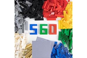 Cabeeskii 560 Classic Bausteine Set, Gemischt Steine in 7 Maße 8 Farben Klassische Bausteine Nachfüllpacks, kompatibel mit Allen führenden Marken, Bunt Basic Bricks, für Kinder & MOC-Liebhaber