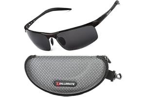 ZILLERATE Lunette De Soleil Homme Polarisée Pour la conduite, le vélo, le golf, le ski et tous les sports, Qualité supérieure, Antireflets, protection UV et monture métallique légère