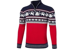 Fanient Men's Set-in Classic Sweater Half Zip Wool Sweater Casual Heavyweight Pullover Jumper Knitwear