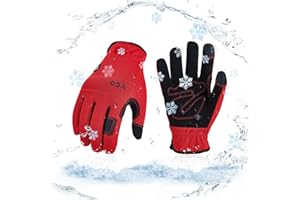 Vgo... 1 para zimowych rękawic roboczych, ciepłe rękawice ochronne w zimnej pogodzie, lekkie rękawice mechaniczne, wodoszczelne rękawiczki do ekranu dotykowego (NB7581FLWP)