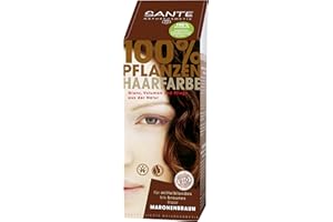 ‎SANTE NATURKOSMETIK SANTE Naturkosmetik Pflanzen-Haarfarbe Pulver maronenbraun, Satter braunton, Glänzende Farben, Grauabdeckung, Vegan, 100 g
