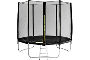 SixBros. SixJump Trampoline de Jardin 1,85m Jusqu’à 4,60m pour Enfants, Set-Complet avec echelle, Filet de sécurité & Tour de Protection, différentes Couleurs et Tailles