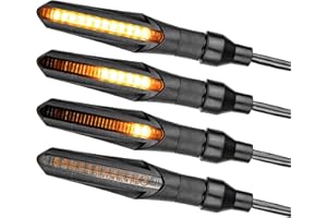 ‎SIMDA PRO Simda Pro Universal Motorcycle LED Running Light Indicator E-Approved Sequential Waterproof IP67 Black 12 V – Running Effect Mini Link ECE V5