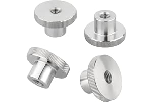 Ottertools - Dado zigrinato alto DIN 466 | Filettatura: M6 | Acciaio inossidabile | 4 pezzi