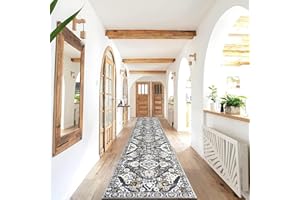 Enyhom Alfombra de Pasillo de 60 x 305 cm de Largo, Antideslizante, Lavable, Resistente a Las Manchas, para Cocina, Sala de Estar, Dormitorio, baño