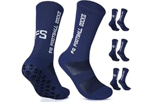 Gohanny Calze Calcio Antiscivolo Pacco da 3 Grip Socks Calcio, 35-39 39-46, Pettinato al 75%, Traspirante ed Elastico, Football Socks per Uomo Donna-Unisex Adulto