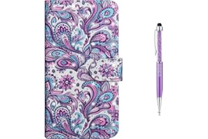Grandoin Huawei P20 Lite Case, [Colorful Cartoon Pattern Design Series] Premium PU Leather Magnetic Flip Cover with Card Slots Holders Bookstyle Wallet Case For Huawei P20 Lite (Purple)