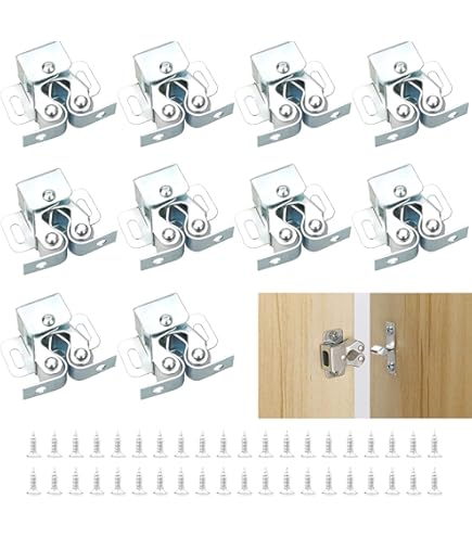 4 Fermi A Sfera Per Porte - Chiusure Regolabili In Acciaio Inox Con Viti
