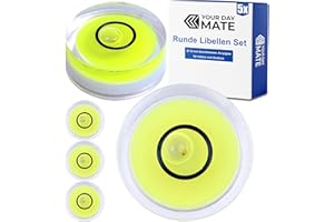 Runde Libellen Set, 5 Stück, mit Ø 12 mm Durchmesser, Wasserwaage mit Luftblase, kleine Libellen Wasser Waage, Nivellierung, Mini Dosenlibelle für Wohnwagen, Kamera, Heimwerker, Spirit Level Bullseye