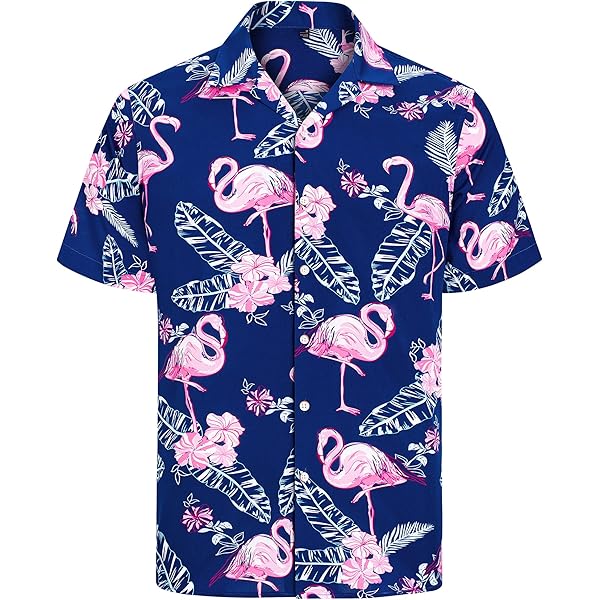 Sommerhemd Herren Kurzarm Business Freizeit - Stretch Hemd Hawaii Style