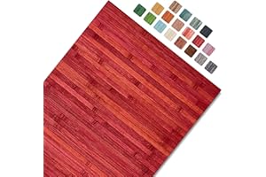 COSÌCASA Alfombra Cocina Lavable Antideslizante Bambú Natural | Alfombras de Cocina Moderna y Ecológica | Alfombrilla para Pasillo Larga | Superficie Higiénica y Estilo Contemporáneo - 50X100 cm - Rojo