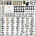 ZYLEGEN WW2 Weapons Pack Building Block Toys,Military Toy Mercenary Soldiers Figures Army SWAT Team Guns Set Battle EOD Playset,Compatible with Mini Figure Brick for Boys 5-12(166Pcs)