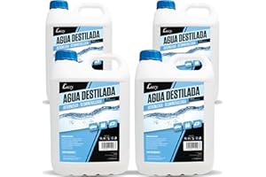 LUCCY Agua Destilada Desmineralizada Desionizada 20 Litros | Agua Pura 100% | CPap, Humidificador, Plancha, Motores, Limpieza, Laboratorios, Plantas
