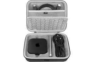 GEEKRIA Twarda obudowa podróżna, kompatybilna z Apple TV 4K 2024 3. generacji, Apple TV 4K (2022 i wcześniejsze), Siri Remote (ciemnoszara)