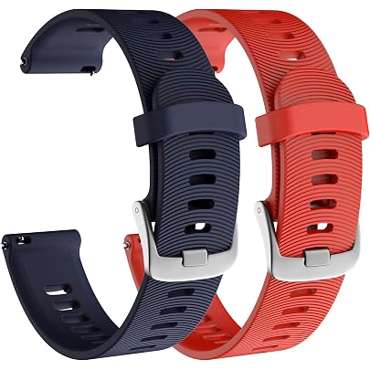 Vhbw Cinturino Di Ricambio In Silicone Per Garmin Forerunner 245 E 245 Music - Nero, 20mm - 2
