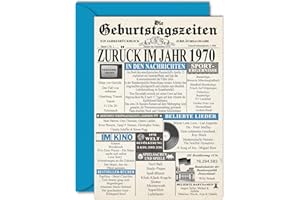 ‎STUFF4 Stuff4 55. Geburtstagskarten für Männer Frauen - Zurück im Jahr 1970 Zeitung - 55 Alles Gute zum Geburtstag Jahrestag Hochzeitstag Karte Vintage Jahrgang Geboren 1970 A5 Glückwunschkarten