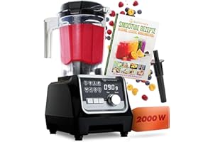 ‎NUTRILOVERS NUTRI-BLENDER MAX+ Hochleistungsmixer 2000W Standmixer Smoothie Hochleistung Smoothie-Maker Profi Mixer Blender - 2L Tritan, BPA-FREI, 9 Stufen, Digital-Timer Inkl. Smoothie Rezeptbuch