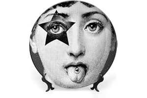 ROTOOY Lina Cavalieri Plate, Fornaset Decorative Plate, Wall Decorative Plate, Mysterious Face Plate Wall Hanging Decoration,Including Bracket And Special Spring Hook, 10inch, S (18)