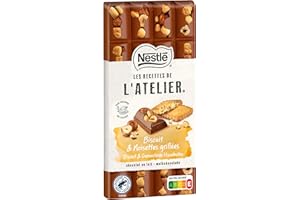 LES RECETTES DE L’ATELIER LES RECETTES DE L'ATELIER - Tablette Chocolat Lait Biscuit et Noisettes grillées - 170g