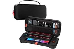 ProCase Pochette pour Nintendo Switch 2 2025 7.9", Grande Housse de Transport pour Switch 2 et Chargeur, Étui Rigide de Voyage pour Console et Joy-Cons, avec Rangement pour Cartes et Accessoires -Noir