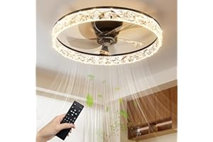 NIORSUN Ventilator Deckenleuchte, 40CM LED Deckenventilator mit Beleuchtung,3 Farbtemperatur und 6 Geschwindigkeiten,Deckenlampe mit Ventilator,APP/Fernbedienung Dimmbar Timer（Schwarz）