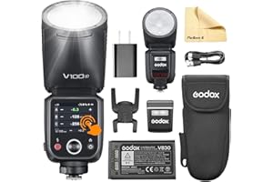 Godox V100-S V100 S Testa Rotonda Fotocamera Flash TTL Speedlite 2.4G Wireless TTL Speedlight Strobe, 100Ws HSS 1/8000s con Batteria agli ioni di litio per Fotocamere Sony