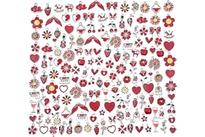 DiiWmme 100PCS Enamel Paint Metal Charms for Jewelry Making, DIY Bracelet, Necklace, Earring and Keyring Charms Bulk Set (Randomly Styles),Perfect for Holiday Gifts and Crafts