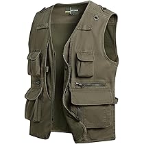 MeiLayM Heren Multi Pocket Vest Outdoor Vissen Safari Jacht Wandelen