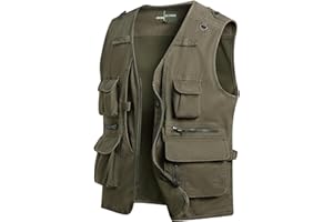 MeiLayM Hombres Al Aire Libre de Pesca Chaleco Casual Respirable Chaleco Ligero Chaleco Cámping sin Mangas Chaleco Bolsillo Múltiple Chalecos Senderismo Utility Chaleco