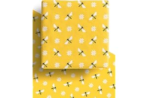 DELECO Recycled & Recyclable Bee Wrapping Paper - 4 x Premium Eco Bee Easter Gift Wrap Sheets 70cm x 50cm Made in the UK. Great for Gardeners, Animal