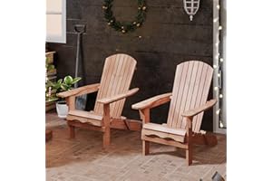 GOPLUS Lot de 2 Chaises Adirondack, Chaise d'Extérieur Pliable avec Cadre Bois Massif, Dossier Incurvé et Accoudoirs Larges, Max. 180 Kg, pour Terrasse, Jardin, Piscine (89 x 71 x 94 cm,Naturel)