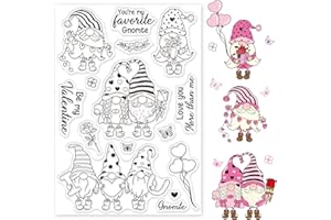 GLOBLELAND Timbro Silicone Gnomo Timbri Gnomo di Coppia Timbri Journaling in Silicone Timbro Gnomo Trasparente per la Creazione di Biglietti e Decorazioni per Scrapbooking