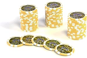 Nexos Trading 50 Poker-Chips Laser-Chips Ocean-Champion-CHIP Kanten abgerundet 12g Metallkern Poker Texas Hold`em Black Jack Roulette Token Jeton Wert 1-10000 wählbar (Wert 1000)