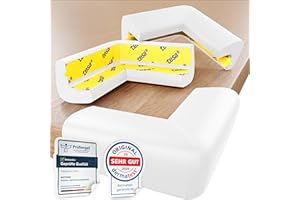 MUTKIND® 20x Eckenschutz Baby - (Mit Kleber von TESA) Kantenschutz Baby - Weich & Stoßfest | Extra starker Halt | Tischkantenschutz Ecken - Eckenschutz Kantenschutz Selbstklebend (Weiß)