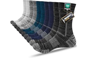Niorasen Mens Socks, Cushioned Breathable Work Socks, Performance Walking Crew Thermal Sock Men Women for Hiking Running Sports Trainer Athletic Outdoor Trekking 5 Pairs