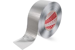 Poppstar Aluminiumtejp förstärkt med glasfiberväv för tätning och isolering (50m x 48 mm) Värmeskydd & ångspärr självhäftande aluminiumtätningstejp 48 mm