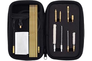 BOOSTEADY Gun Cleaning Kit 177 Cal & .22 Cal Kit de Limpieza para Escopeta Pistola de Balines Carabina pcp con Algodón Mop Varilla de Latón Cepillos de Nylon en Compacto Estuche